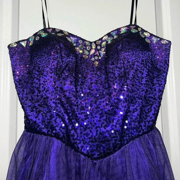 sachin and babi light blue dress Black Strapless A Line Short Homecoming Dress – YESBABYONLINE main image 1